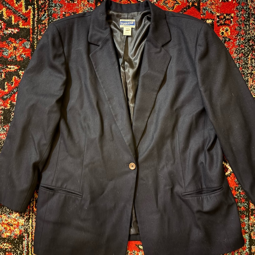 Pendleton Wool Navy Blue Women's Blazer